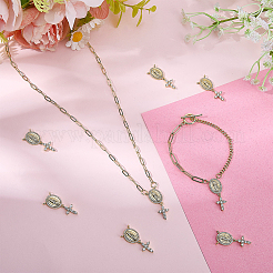8Pcs Brass Micro Pave Clear Cubic Zirconia Pendants&nbsp;KK-SC0007-97
