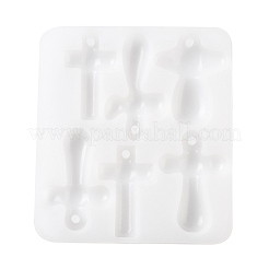 DIYペンダントシリコンモールド  レジン型  クロス  ホワイト  118x106x10mm  穴：4mm&nbsp;LS-SIMO-Z008-04
