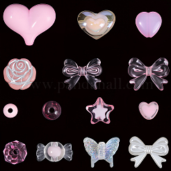 250Pcs 14 Styles Transparent Acrylic Beads&nbsp;TACR-PA0001-14