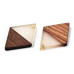 Walnut Wood & Luminous Glow in the Dark Resin Pendants&nbsp;RESI-N039-76