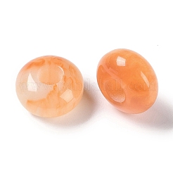 ツートン樹脂ヨーロピアンビーズ  大穴ビーズ  ロンデル  ミックスカラー  13.5x8mm  穴：5mm&nbsp;X-RESI-F055-09