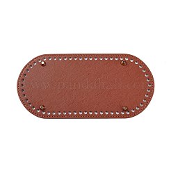 編み袋のためのpuの革楕円形の長い底  女性バッグ手作りdiyアクセサリー  シエナ  25x12x1.1cm  穴：0.5のCM&nbsp;FIND-WH0032-01D