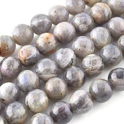 天然石ラブラドライトビーズ連売り  ラウンド  8mm  穴：1mm  約47個/連  15.5インチ&nbsp;X-G-G212-8mm-23