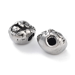 304ステンレススチールビーズ  ライオン  アンティークシルバー  7x6x5.5mm  穴：1.5mm&nbsp;STAS-M057-38AS