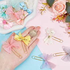 12Pcs 12 Styles Handmade Polyester Organza Bowknot Paper Clips&nbsp;AJEW-AB00203