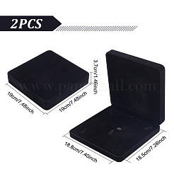 ベルベットペンダントボックス  正方形の模様  19x19x3.7cm&nbsp;LS-VBOX-WH0011-08B