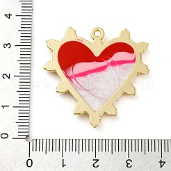 Smudge Pattern Alloy Pendants With ABS Imitation Pearls&nbsp;PALLOY-S034-03KCG-B