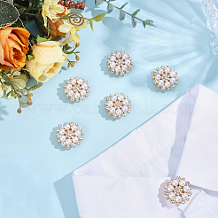 6Pcs Flower Alloy Plastic Cufflinks&nbsp;FIND-CY0001-65B
