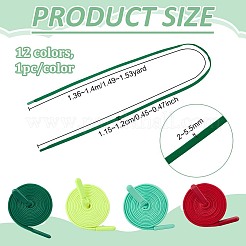 12Pcs 12 Colors Flat Fiber Replacement Drawstring Cords&nbsp;DIY-BC0017-46A