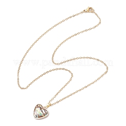 Natural Paua Shell Pendant Necklaces&nbsp;NJEW-JN05141-02