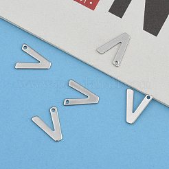 Tarnish Resistant 304 Stainless Steel Letter Charms&nbsp;LS-STAS-O072-V