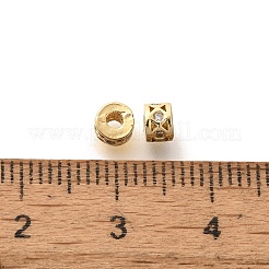Rack Plating Clear Brass Micro Pave Cubic Zirconia Beads&nbsp;KK-H508-21G