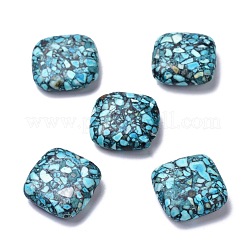 合成ターコイズビーズ連売り  染め＆加熱  菱形  22~23x22~23x6~7mm  穴：1mm  約17個/連  14.96インチ（38cm）&nbsp;G-C180-08