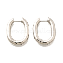 201 ステンレススチールフープピアス  304ステンレスピン付き  オーバル  ステンレス鋼色  23x18.5x4mm&nbsp;EJEW-Q026-12P-A