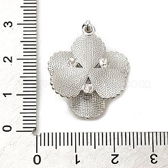 ラックメッキ真鍮ペグベールペンダント  片穴パーツ用  カドミウムフリー＆鉛フリー  長持ちメッキ  花  プラチナ  25x21.5x7mm  穴：4x2.5mm  ピン：0.8mm&nbsp;KK-F863-17P
