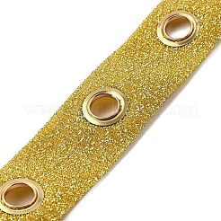 9 Yards Glitter Polyester Ribbon with Alloy Eyelets&nbsp;OCOR-PH0002-94B