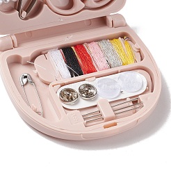 裁縫道具セット  ボールピン含む  ピンセット  はさみ  ミシン針装置糸通し器  ポリエステル糸  安全ピン  ボタン  ミシン針  収納ボックス  ピンク&nbsp;TOOL-I013-02B