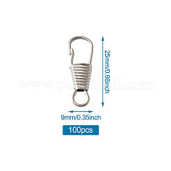 鉄のキーホルダー留め金のパーツ  プラチナ  25x9x3mm  穴：5x4mm&nbsp;IFIN-TAC0002-11P