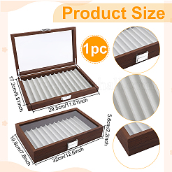 Wood & Medium-density Fiberboard & Alloy Pen Storage Display Box&nbsp;AJEW-WH0596-643