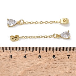 Rack Plating Brass Micro Pave Clear Cubic Zirconia Friction Ear Nut&nbsp;EJEW-I266-04G