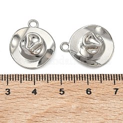 304ステンレスペンダント  カウボーイハットのチャーム  ステンレス鋼色  21x17x7mm  穴：2.5mm&nbsp;STAS-P446-08P