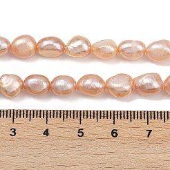 天然養殖淡水パールビーズ連売り  研磨両側  グレード4a++  桃パフ  7~8mm  穴：0.6mm  約36~37個/連  13.54~13.82''（34.4~35.1センチメートル）&nbsp;PEAR-P064-20J-05F