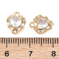Brass Pave Clear Cubic Zirconia Charms&nbsp;CU-CBA804C-11G