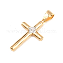316 Surgical Stainless Steel & Clear Cubic Zirconia Pendants&nbsp;STAS-A137-03A-G