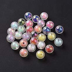 透明なアクリルビーズ  二層ビーズ  ラウンド  ミックスカラー  16x15mm  穴：2.5mm&nbsp;OACR-P011-09N