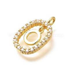 Brass Micro Pave Cubic Zirconia Pendants&nbsp;ZIRC-P123-01G-O01