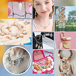 100Pcs 10 Styles Natural Shell Pendants&nbsp;PALLOY-AB00159