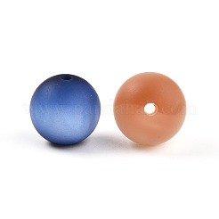 つや消し樹脂ビーズ  模造猫目ビーズ  ラウンド  マット  ミックスカラー  15.5~16mm  穴：2~2.5mm&nbsp;X1-RESI-N042-16mm-06