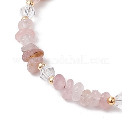 Natural Rose Quartz Chip Beaded Bracelets for Women&nbsp;BJEW-JB11742-11
