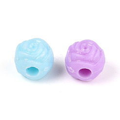 不透明なプラスチックビーズ  花  ミックスカラー  7.5~8x8x7.2mm  穴：2.2mm  約2380個/500g&nbsp;SACR-T017-40