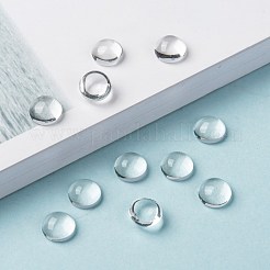 透明な半円形のガラスカボション  透明  8~9x4.5~5.5mm&nbsp;X-GGLA-R027-8mm