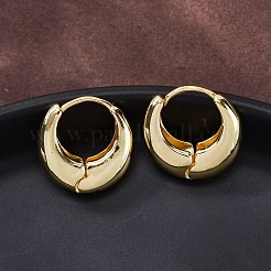 ラック メッキ 真鍮 厚手 フープ イヤリング メンズ レディース  18KGP本金メッキ  17x18x6mm  ピン：0.8mm&nbsp;EJEW-F288-06G