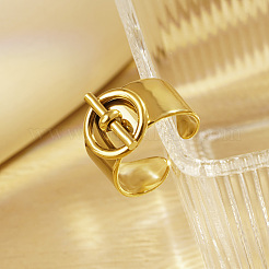 304 Stainless Steel Adjustable Open Cuff Rings for Women&nbsp;OO8919-1