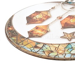 Stained Acrylic & Iron Suncatchers&nbsp;HJEW-F022-01D
