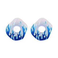 印刷されたアクリルパーツ  菱形  ドジャーブルー  37.5x35~36x2mm  穴：1.5mm&nbsp;OACR-T028-08C