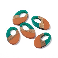 Opaque Resin & Walnut Wood Pendants&nbsp;RESI-M027-02B