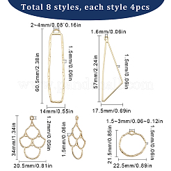 32Pcs 8 Styles Alloy Open Back Bezel Big Pendants&nbsp;PALLOY-SC0004-19