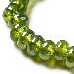 透明ガラスビーズ連売り  ロンデル  オリーブドラブ  9~10x4.5~5mm  穴：2.5~3mm  約68~71個/連  14.17~16.14インチ（36~41cm）&nbsp;LAMP-G156-20N