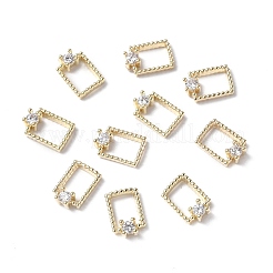 Brass Micro Pave Clear Cubic Zirconia Cabochons&nbsp;KK-A174-03G