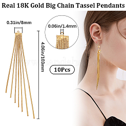 10Pcs Brass Chain Tassel Big Pendants&nbsp;KK-BBC0009-92