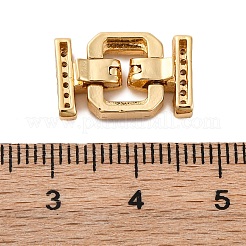 Brass Micro Pave Clear Cubic Zirconia Fold Over Clasps&nbsp;KK-P291-12G