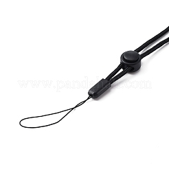 調節可能なポリエステルネックストラップ  ペン用  電話  バッジホルダー  ブラック  450x3.2mm&nbsp;OFST-WH0001-14