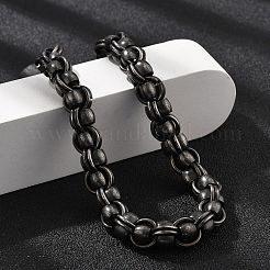 304ステンレススチールリンクチェーンブレスレット女性男性用  イオンプレーティング（ip）  アンティークシルバー  9-1/8インチ（23.2cm）&nbsp;BJEW-A031-04C-AS