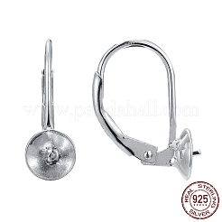 Anti-Tarnish Rhodium Plated 925 Sterling Silver Leverback Earring Findings&nbsp;STER-I017-084I-P