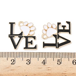 合金エナメルの足跡ペンダント  ライトゴールド  言葉  20x19.5x1mm  穴：2mm&nbsp;ENAM-I062-01KCG-03