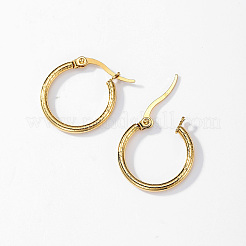 女性用ステンレススチール製フープピアス304個  18KGP本金メッキ  20mm&nbsp;AL6869